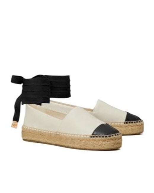 Tory Burch Black Cap-Toe Espadrilles