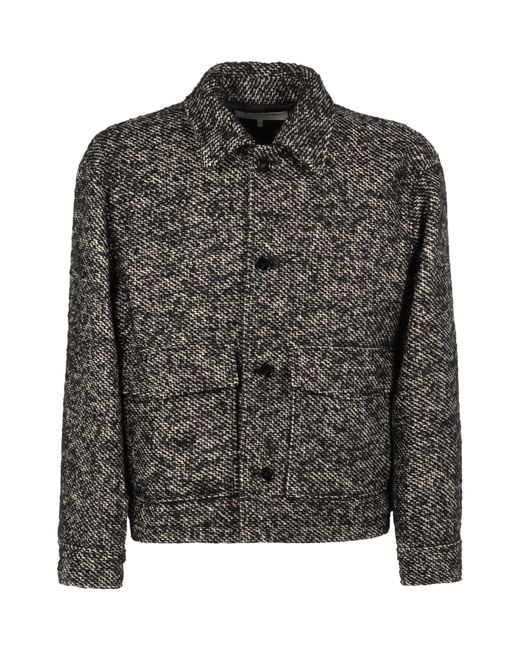 FRAME Black Tweed Trucker Jacket for men