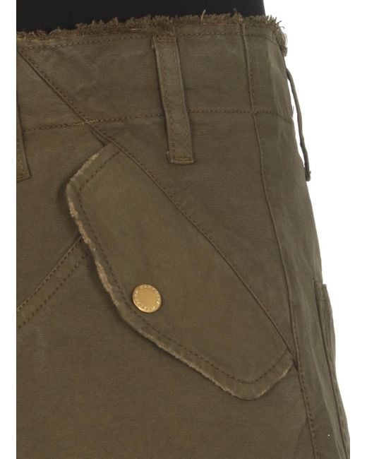 DARKPARK Green Distressed Wide Leg Cargo Jeans