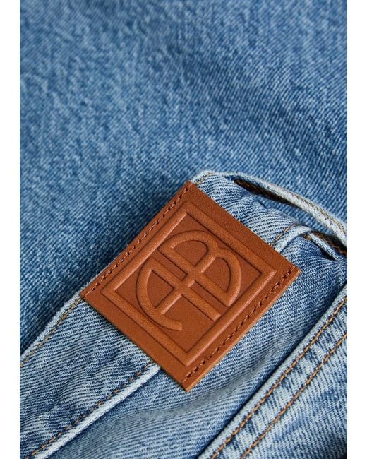 Anine Bing Blue Loose Straight-Leg Jeans