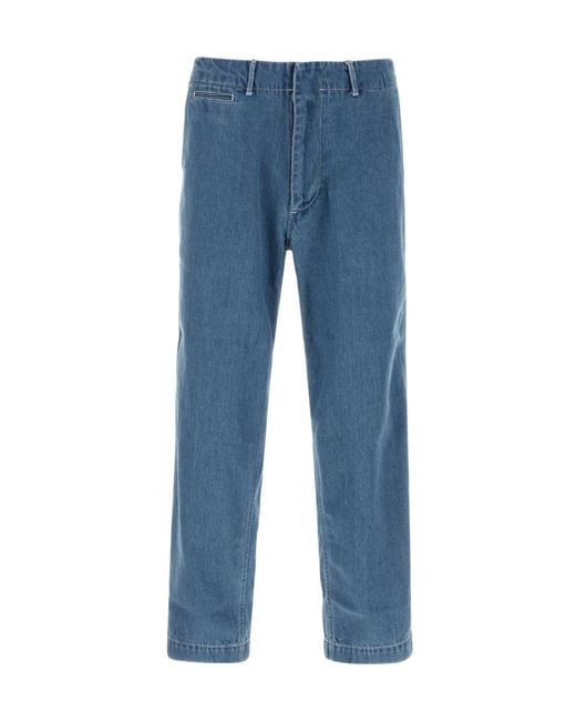 Nanamica Blue Wide-Leg Jeans for men