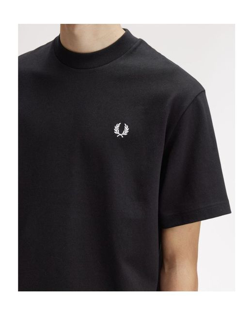 Fred Perry Black Small-Logo Cotton T-Shirt for men