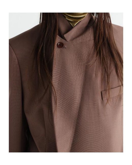 Lemaire Brown Double-Breasted Tailored Jacket