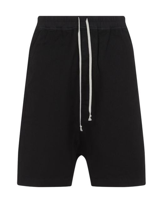 Rick Owens Black Elasticated Waistband Pods Shorts for men