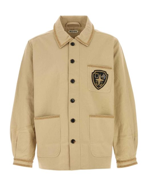 Bode Natural Embroidered Patch Jacket for men