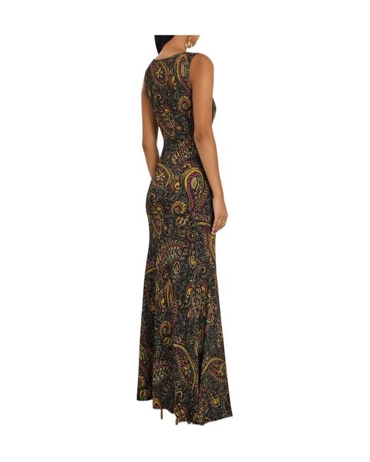 Etro Natural Paisley-Jacquard Fine-Knit Maxi Dress