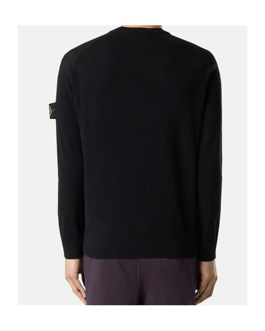 Stone Island Black Compass Badge Crewneck Jumper for men