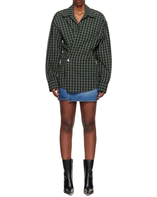 Alexander Wang Green Pre-Styled Wrap Mini Dress