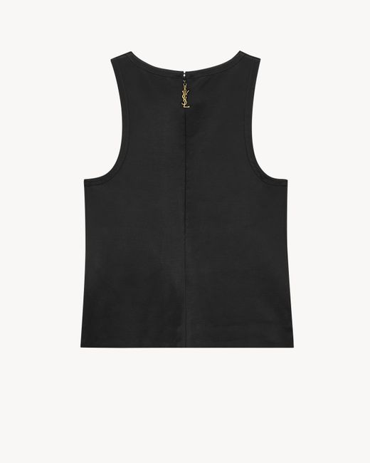 Saint Laurent Black Cassandre Shift Top