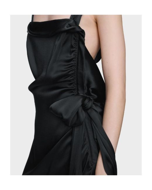 Maison Margiela Black Satin Maxi Dress