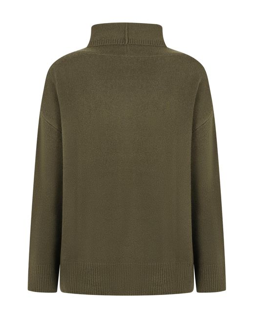 Aspesi Green Turtleneck Ribbed Knit Pullover