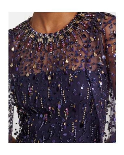 Jenny Packham Blue Hestia Embellished Gown