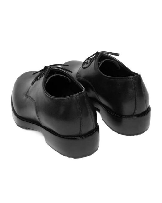 Dries Van Noten Black Leather Lace-Up Derby Shoes for men
