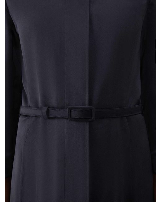 Thom Browne Blue Hogan Satin Midi Shirt Dress
