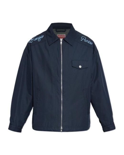 KENZO Blue Paris Embroidered Jacket for men
