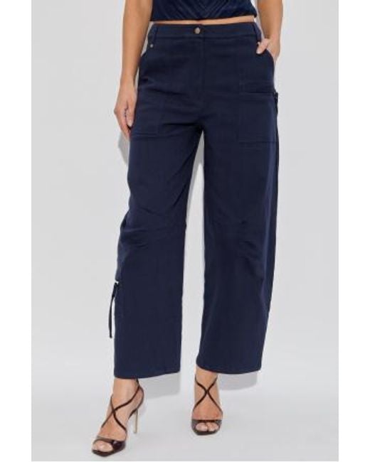 Cult Gaia Blue Belt Loop Casual Pants