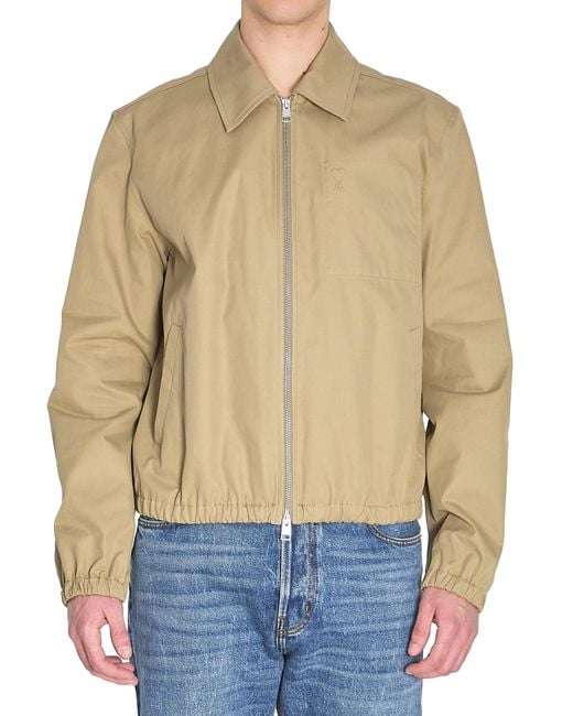 AMI Blue Ami De Coeur Zip Jacket for men