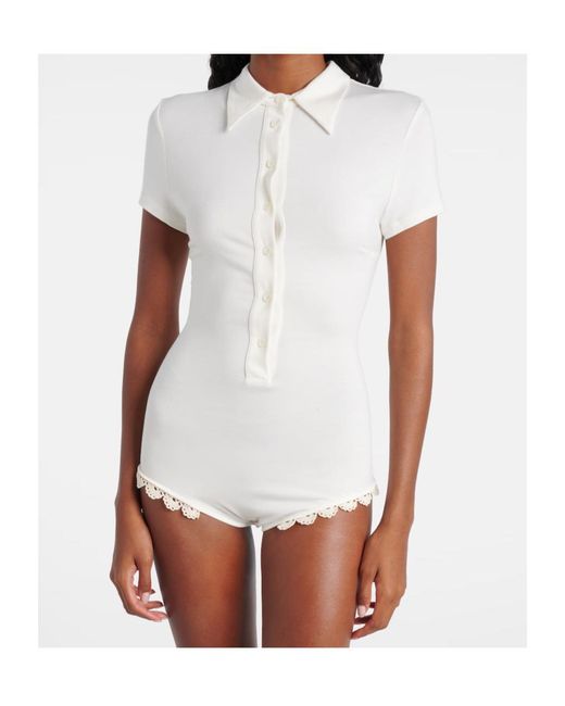 Magda Butrym White Short-Sleeved Jumpsuit