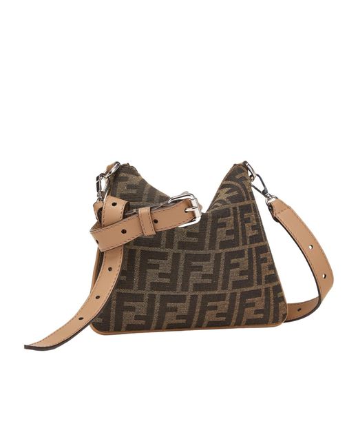 Fendi Brown Ff Monogrammed Mini Crossbody Bag for men