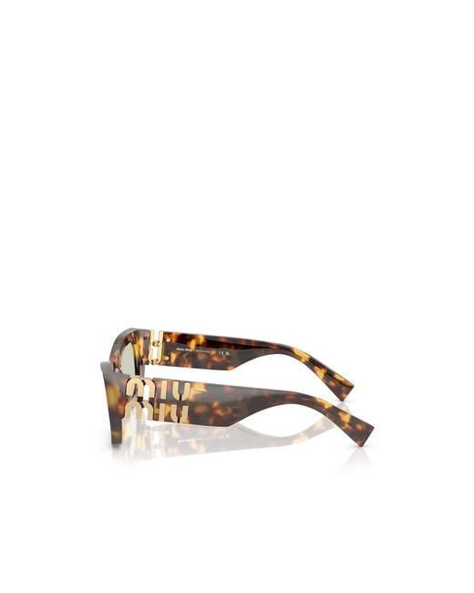 Miu Miu White Eyewear Square Frame Sunglasses