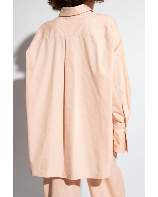 The Attico Natural The Logo Embroidered Buttoned Shirt