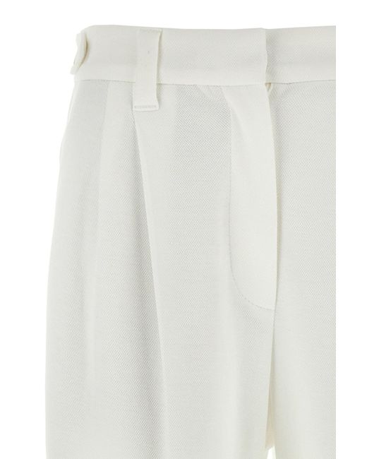 Brunello Cucinelli White Piquã Pants