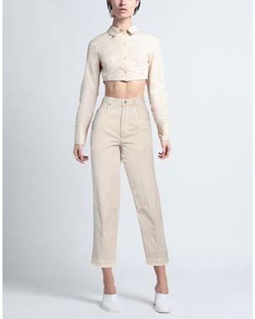 Isabel Marant Natural Solid Minimal Straight Leg Jeans