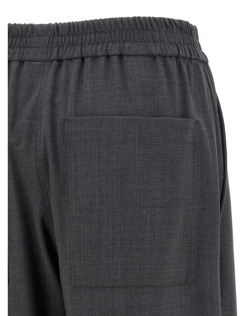 Brunello Cucinelli Gray Stretch Virgin Wool Fluid Trousers
