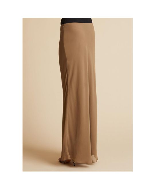 Khaite Brown Mauva A-Line Maxi Skirt