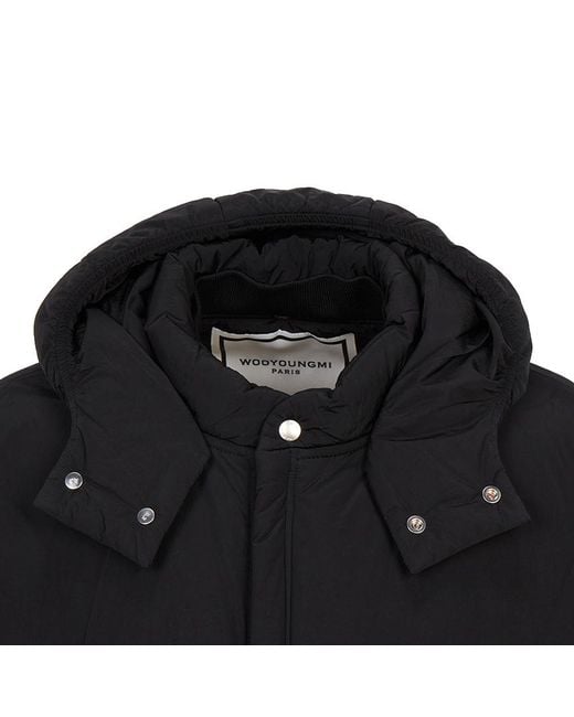 Wooyoungmi Black Padded Hood Jacket for men