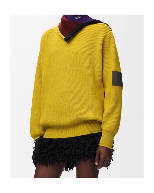 Loewe Yellow Zip-Up Sweater