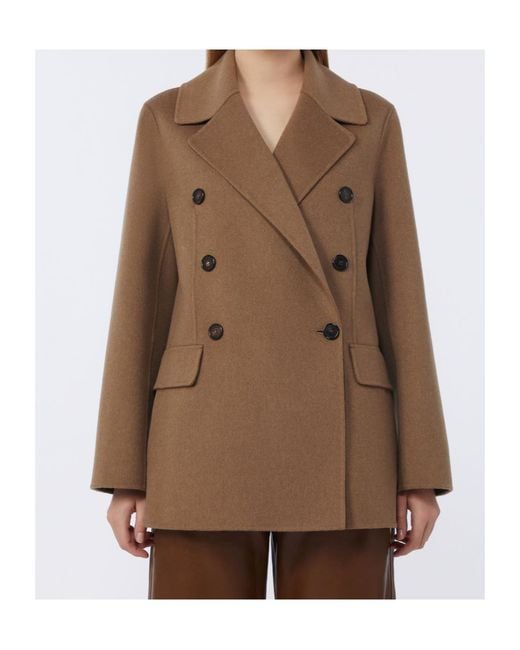 Max Mara Brown 'S Smmrita Double-Breasted Coat