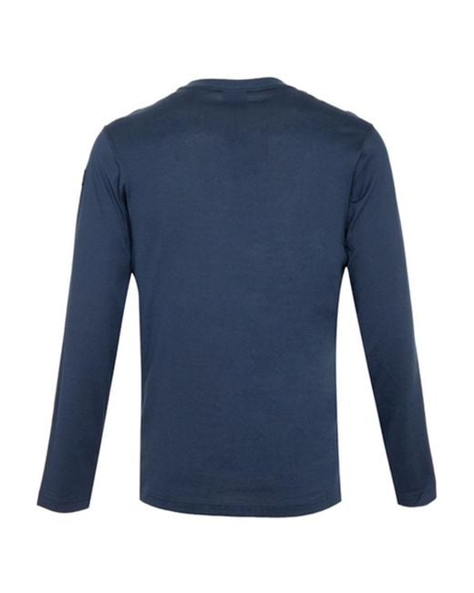 Paul & Shark Blue T-Shirt With Round Neck And Long Sleeves for men