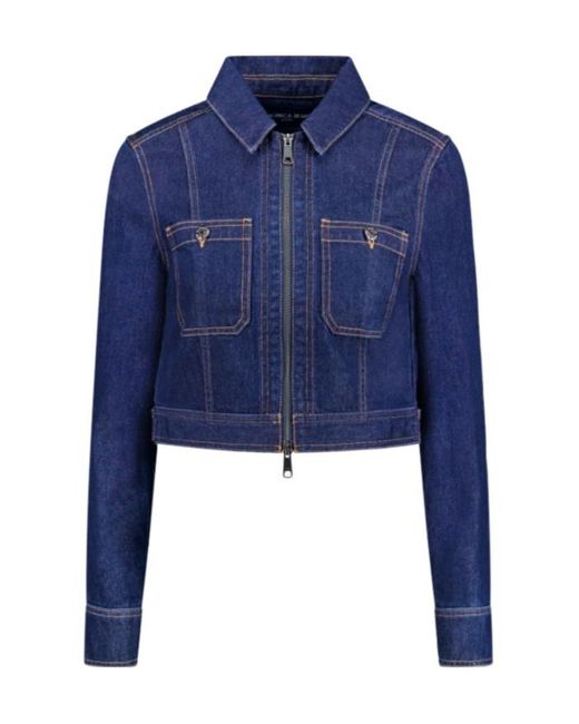 Veronica Beard Blue Patty Fitted Long Sleeve Denim Jacket