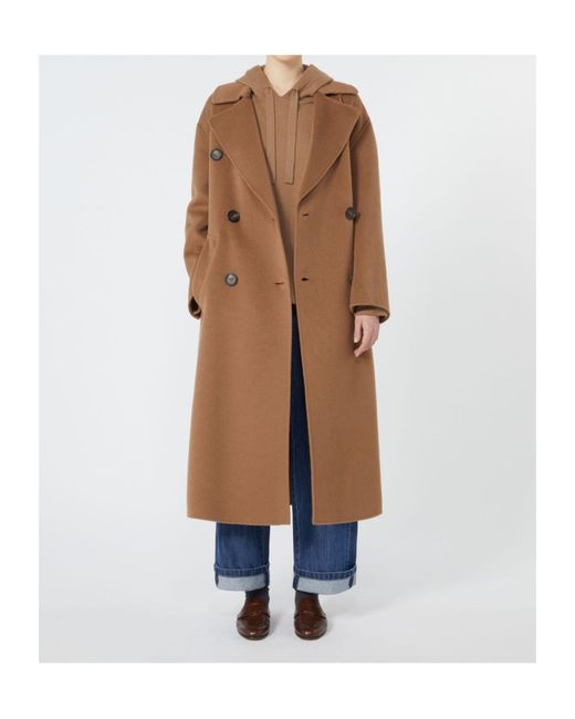 Max Mara Brown 'S Dalila Double-Breasted Belted Coat