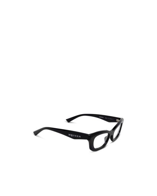 McQueen White Eyewear Rectangular Frame Glasses