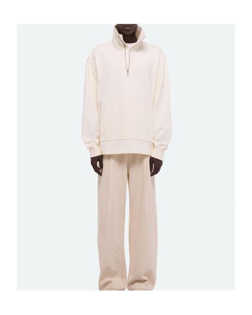 Helmut Lang Natural Quarter-Zip Sweatshirt for men