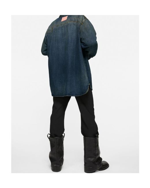 Acne Blue Double-Pocket Denim Shirt for men