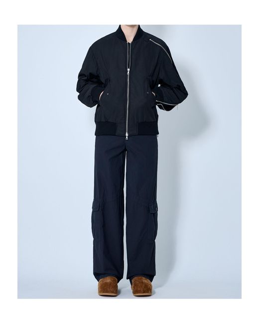 Dries Van Noten Blue Zipped Bomber Jacket for men