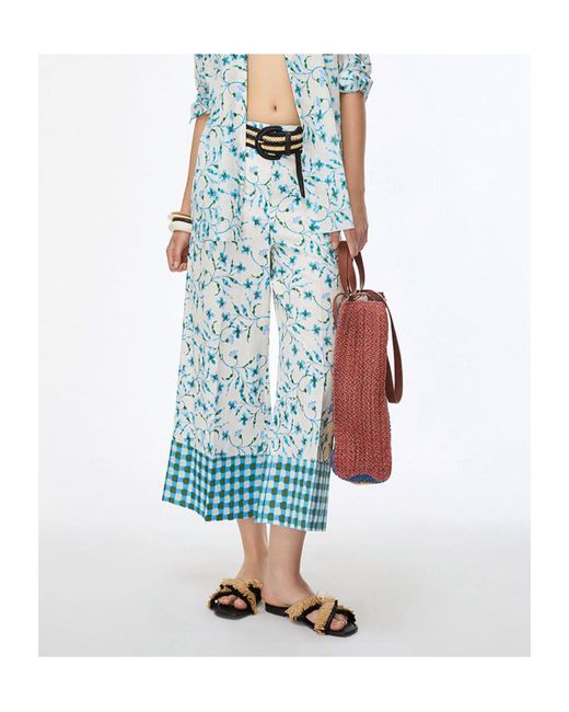 iBlues Blue Wide-Leg Casual Pants