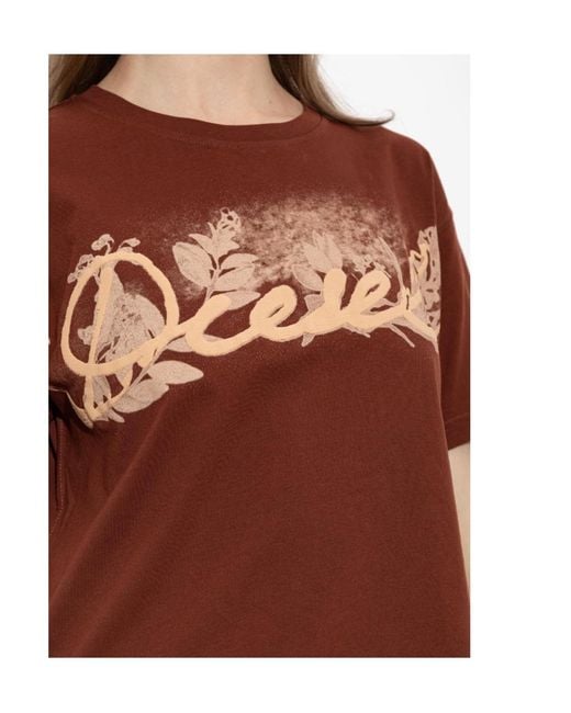 DIESEL Brown Short-Sleeved T-Shirt