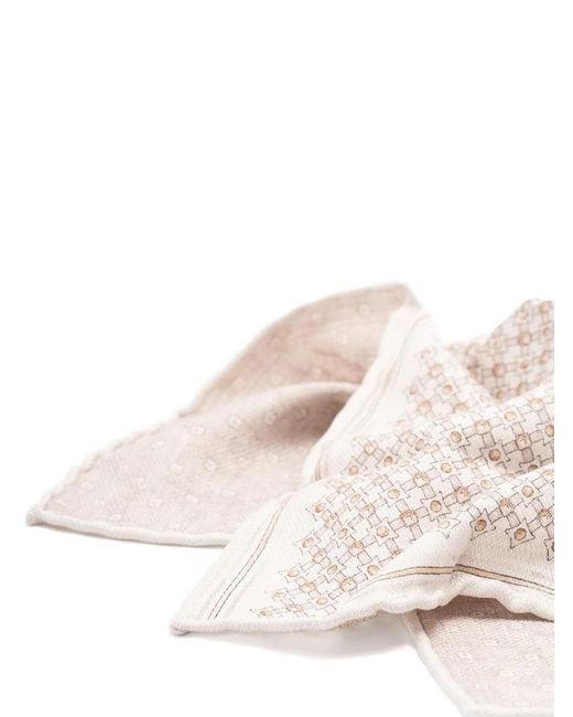 Brunello Cucinelli Pink Patterned Scarf for men