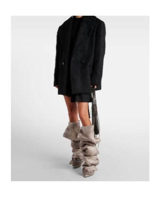 Y. Project White Snap Faux Leather Knee-High Boots