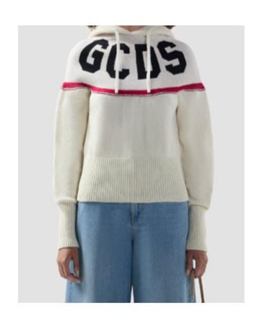 Gcds White Logo Hooded Jumpers