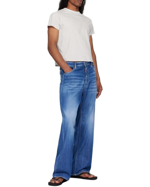 DSquared² Blue Summer Lovers Medium Wash Loose Jeans for men