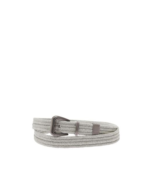 Brunello Cucinelli White Rustic Woven Buckle Belt