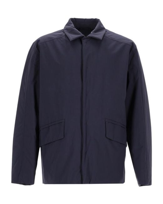 Herno Blue Laminar Zip-Front Collared Jacket for men
