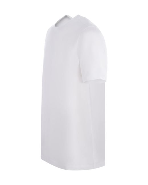 Herno White Logo Patch Crewneck T-Shirt for men