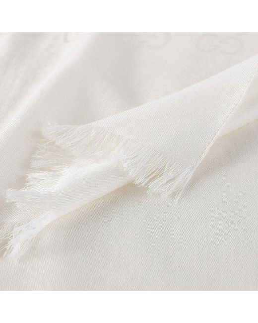 Gucci White Logo Casual Scarf