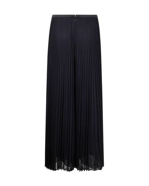 Emporio Armani Blue Georgette Pleated Trousers